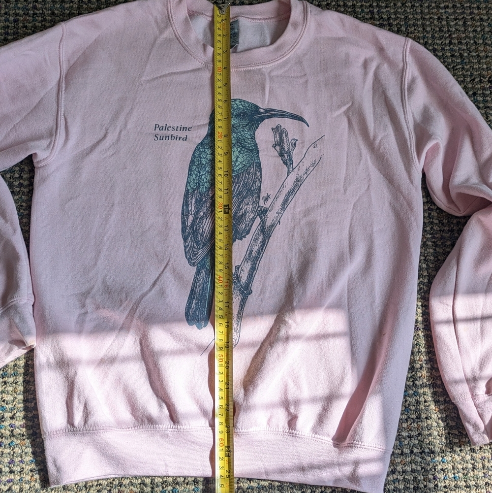 Palestine Sunbird 🇵🇸 Limited Edition Light Pink Crew Sweatshirt Small/S - Picture 3 of 5